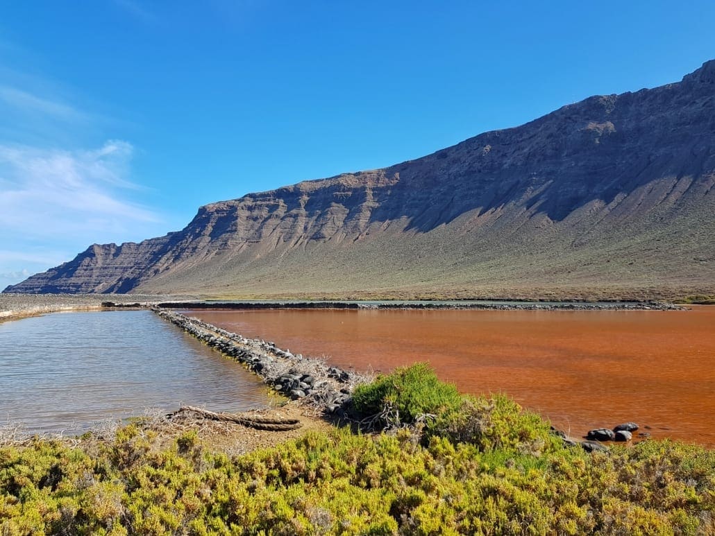 Salinas del Río en de Risco de Famara op Lanzarote