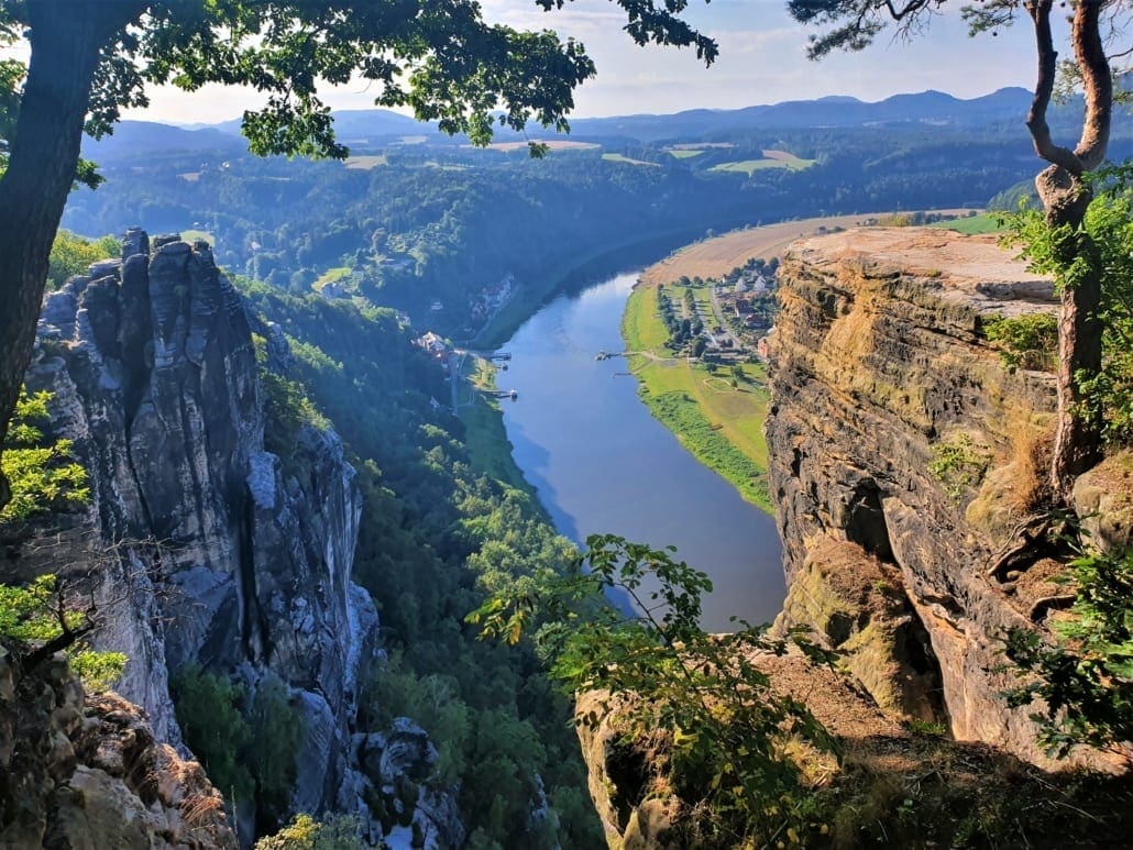 Basteiblick in de Sächsische Schweiz