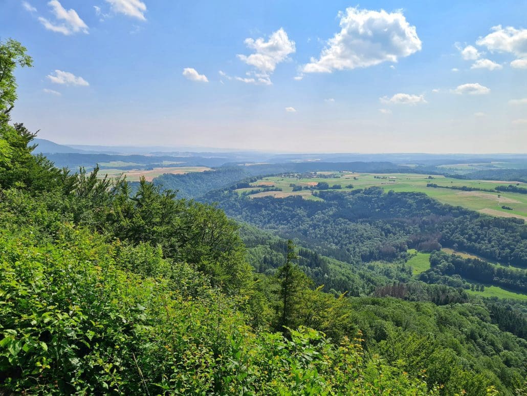 Wutachdal vanaf de Buchberg tijdens de Schluchtensteig
