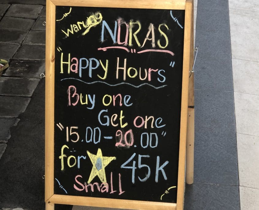 Seminyak is wel het soort van toeristenstad waar dit doorgaat voor een aanbieding.