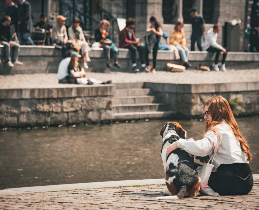 Of met je hond.